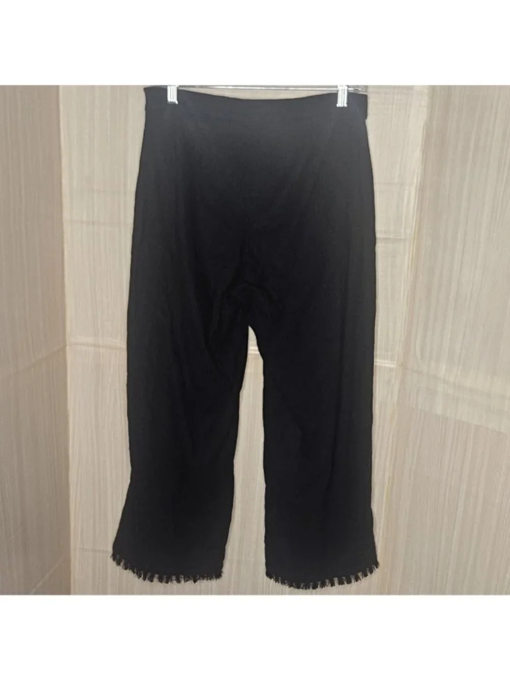 Banana Republic Womens Black Linen Blend Wide Leg Crop Pants 4